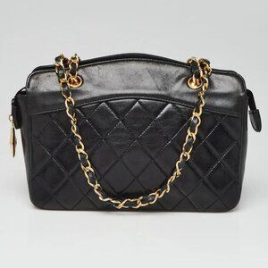 Chanel Black Quilted Lambskin Leather Mini Bag